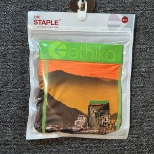 Ethika Boxer Briefs Mens 4XL Rio Cityscape Christ The Redeemer Green Orange New
